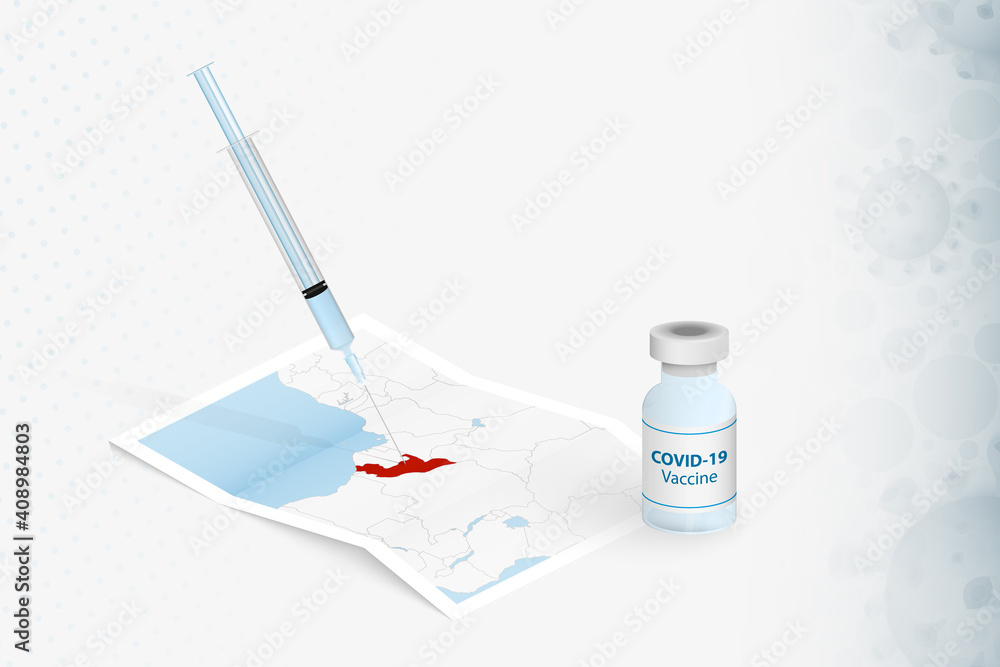 Congo Vaccination, Injection with COVID-19 vaccine in Map of Congo. Congo Vaccination, Injection with COVID-19 vaccine in Map of Congo.