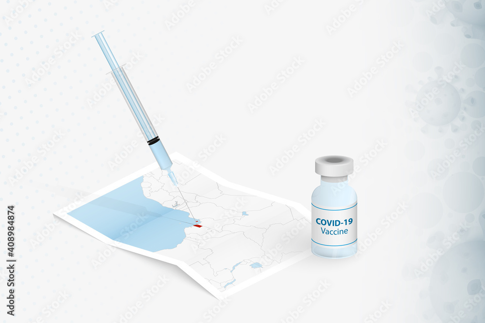 Equatorial Guinea Vaccination, Injection with COVID-19 vaccine in Map of Equatorial Guinea. Equatorial Guinea Vaccination, Injection with COVID-19 vaccine in Map of Equatorial Guinea.