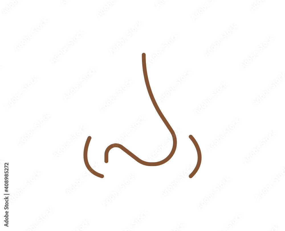 Nose flat icon. Thin line signs for design logo, visit card, etc. Single high-quality outline symbol for web design or mobile app. Medical outline pictogram. Nose flat icon. Thin line signs for design logo, visit card, etc. Single high-quality outline symbol for web design or mobile app. Medical outline pictogram.