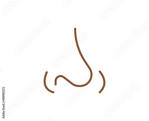 Nose flat icon. Thin line signs for design logo, visit card, etc. Single high-quality outline symbol for web design or mobile app. Medical outline pictogram.