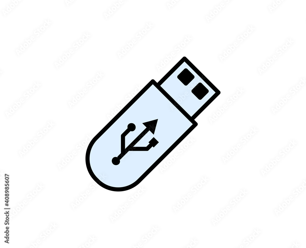 USB line icon. Vector symbol in trendy flat style on white background. Office sing for design. USB line icon. Vector symbol in trendy flat style on white background. Office sing for design.