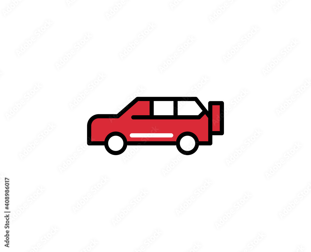 Car line icon. Vector symbol in trendy flat style on white background. Travel sing for design. Car line icon. Vector symbol in trendy flat style on white background. Travel sing for design.