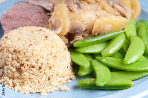 low fat gluten free weight conscious meal of pork tenderloin and photo