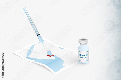 United Arab Emirates Vaccination, Injection with COVID-19 vaccine in Map of United Arab Emirates.