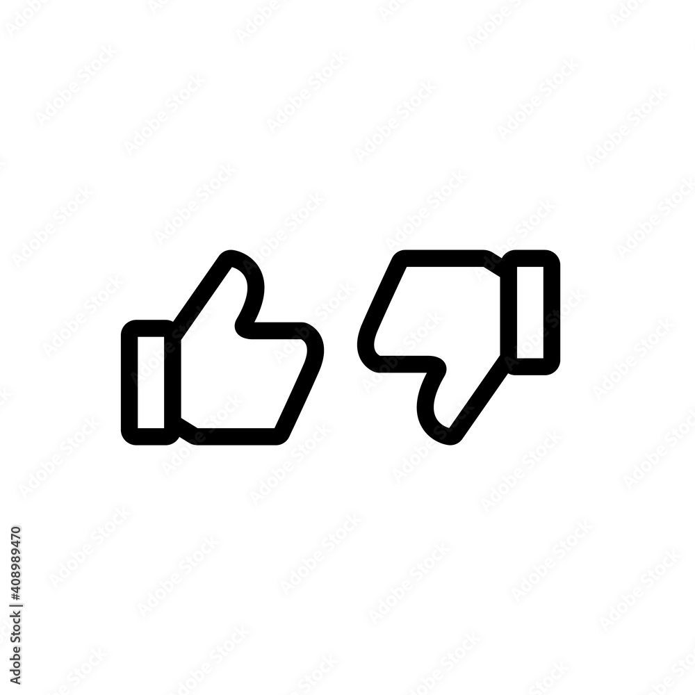 Thumbs up and down, buttons for website, icons, vector illustration Thumbs up and down, buttons for website, icons, vector illustration