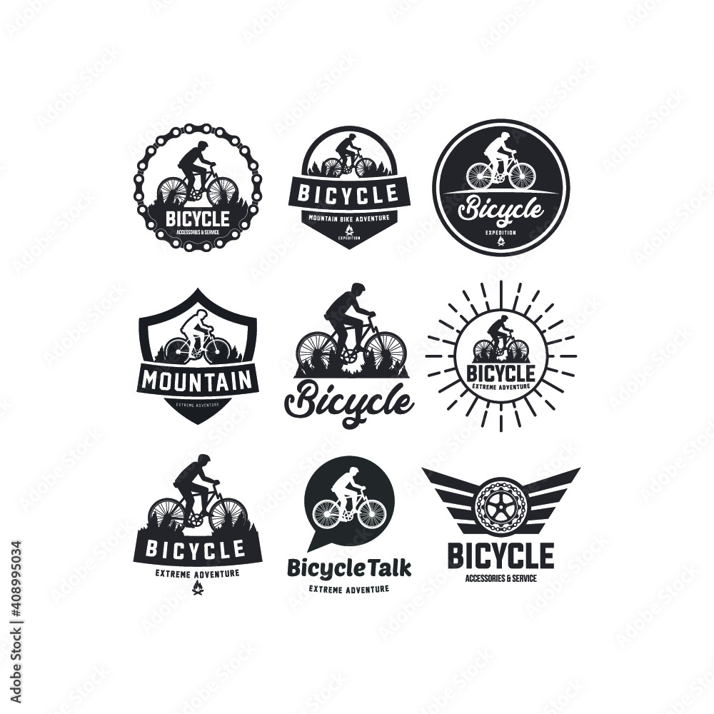 Bicycle Service logo design collection set logos bike shop 