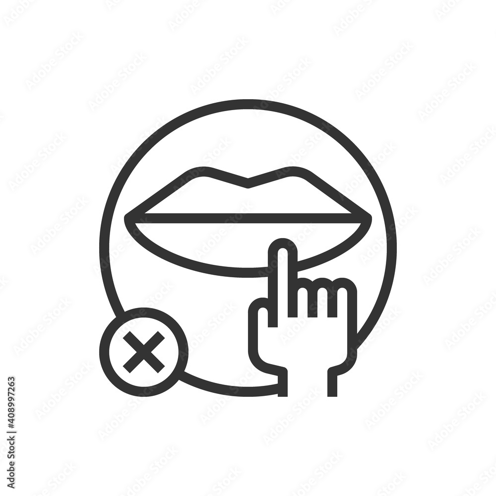 Do Not Touch Mouth Icon vector illustration Do Not Touch Mouth Icon vector illustration