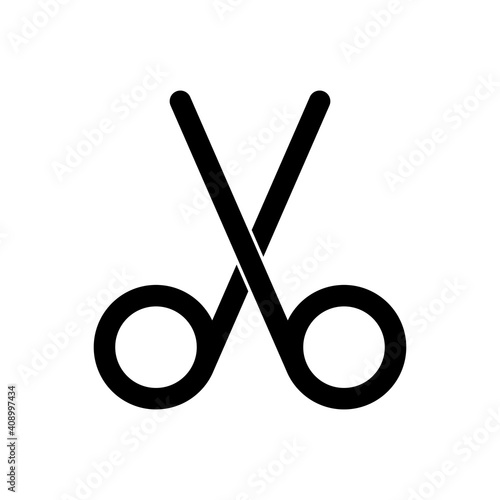 Schere - Icon, Symbol, Piktogramm - Fläche - schwarz 
