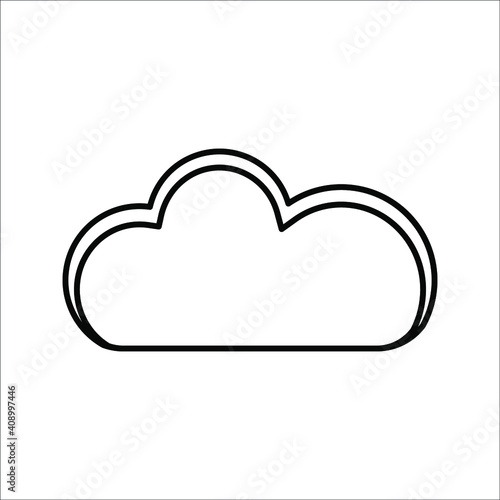 Cloud drive storage or cumulus cloud line art icon on white background EPS 10