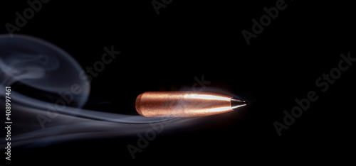 Polymer tipped bullet with smoke behind