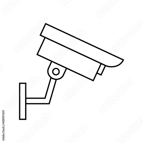 Überwachungskamera Videokamera - Icon, Symbol, Piktogramm - Kontur - schwarz 
