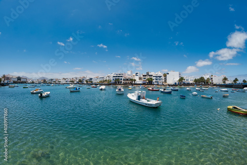 Lanzarote, Spain, January 25, 2020: Beautiful view of Charco San Gines in the town of Arrecife on the island of Lanzarote photo