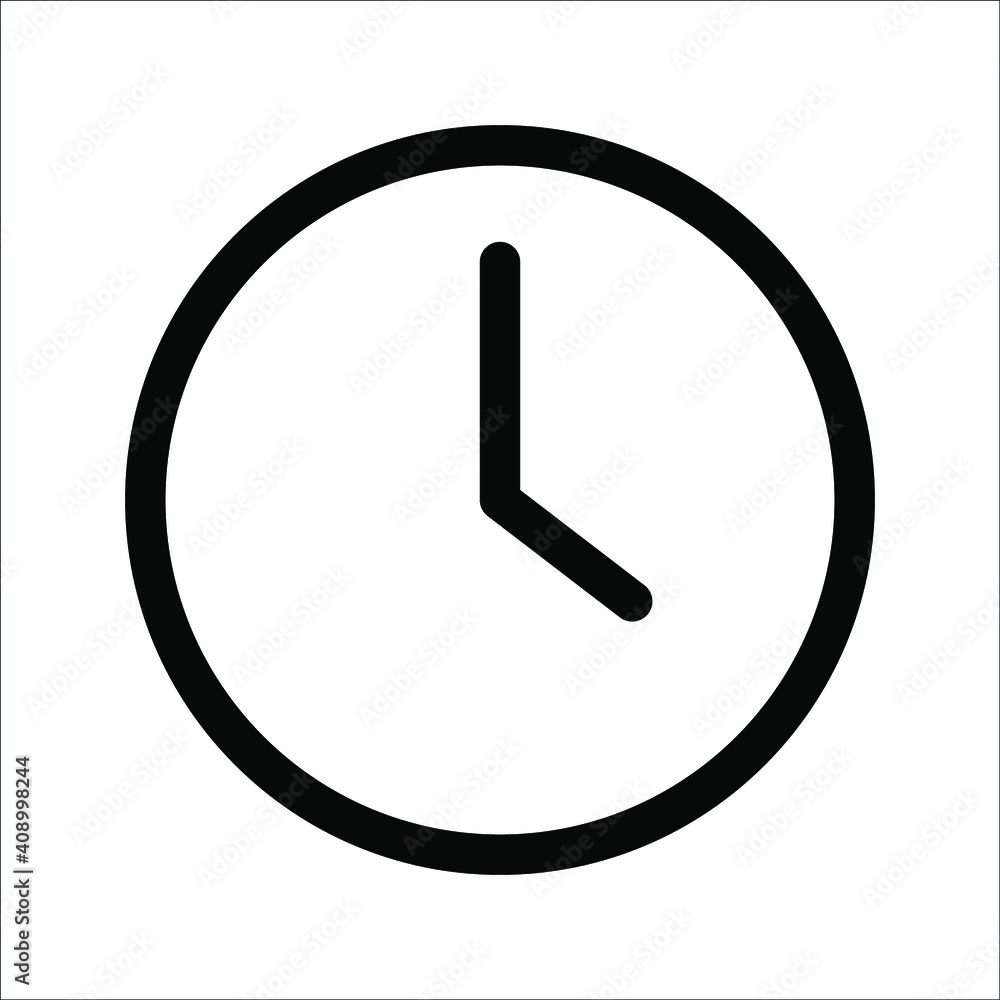 Clock icon on white background. Vector Illustration Clock icon on white background. Vector Illustration