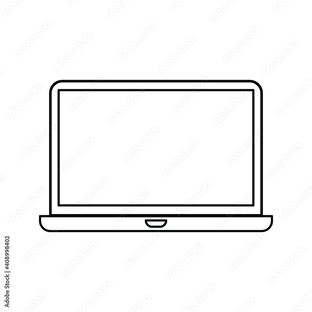 Laptop computer or notebook computer flat icon for apps and websites on white background Laptop computer or notebook computer flat icon for apps and websites on white background