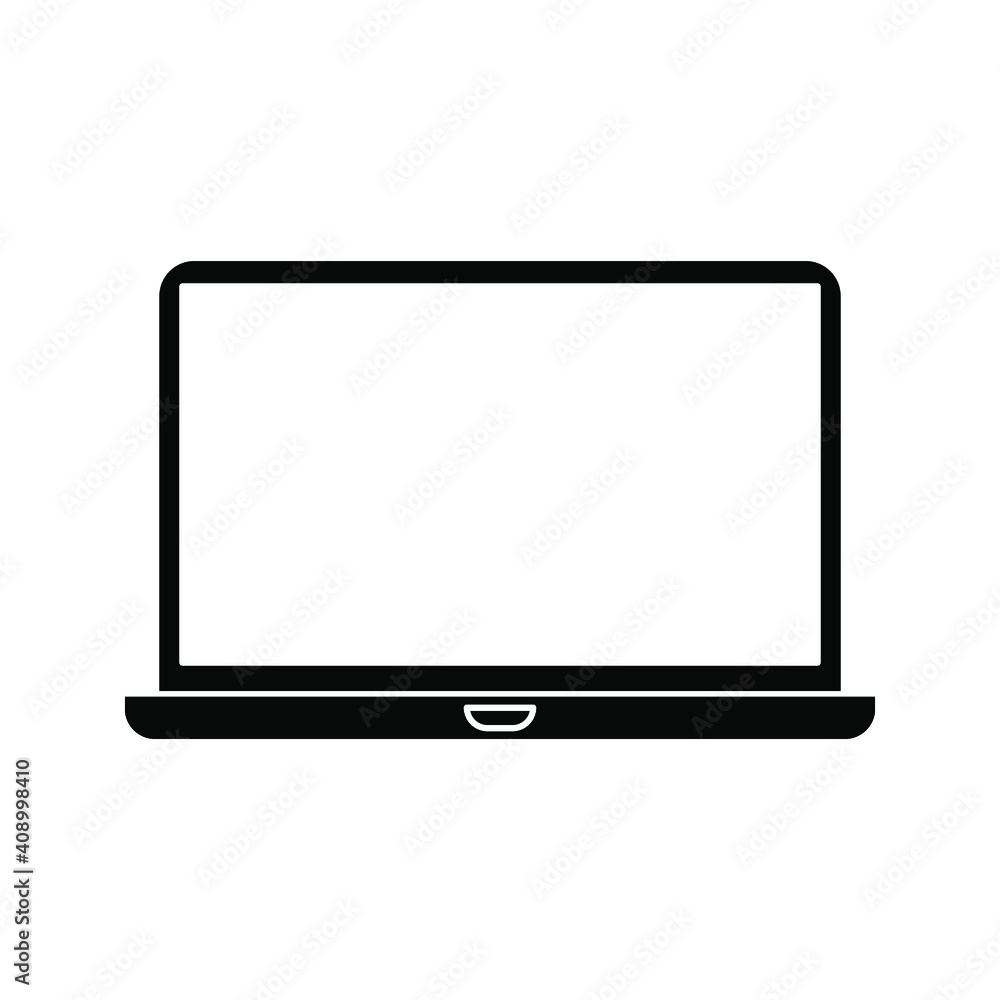 Laptop computer or notebook computer flat icon for apps and websites on white background Laptop computer or notebook computer flat icon for apps and websites on white background