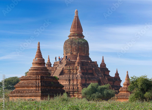 Ancient buddhist pagoda in Bagan archaeological zone, Mandalay Division, Myanmar