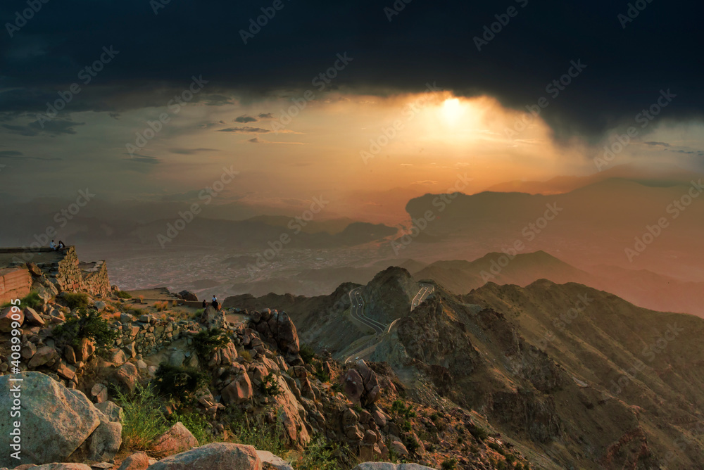 Sunset view from Taif Saudi Arabia