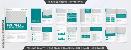 minimalist business proposal template design with bifold brochure concept and clean layout style use for business profile and annual report	