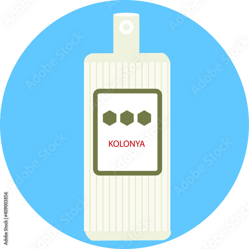 Vector Illustration of Turkish Cologne Bottle Perfume, Antibacterial Gel