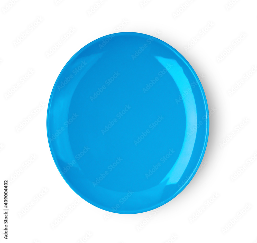 blue ceramic plate isolated on white background blue ceramic plate isolated on white background