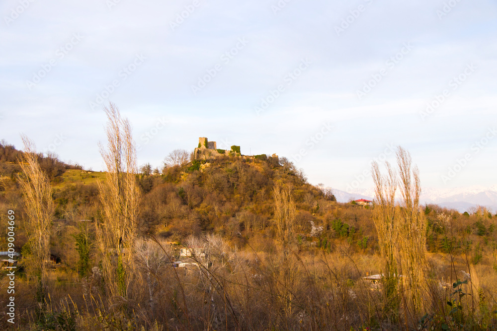 Old famous castle ruins in Samegrelo, Georgia