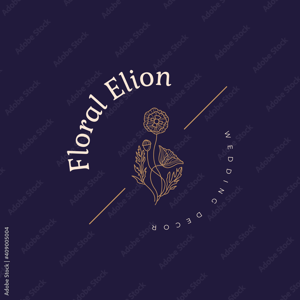 Abstract Flowers Vector Signs or Logo Templates. Retro Floral Illustration with Classy Typography. Feminine Logo. Modern Logo Template for florist, photographer, fashion blogger, design studio. Abstract Flowers Vector Signs or Logo Templates. Retro Floral Illustration with Classy Typography. Feminine Logo. Modern Logo Template for florist, photographer, fashion blogger, design studio.