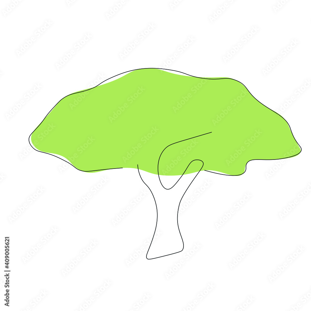 Tree on white background, vector illustration Tree on white background, vector illustration