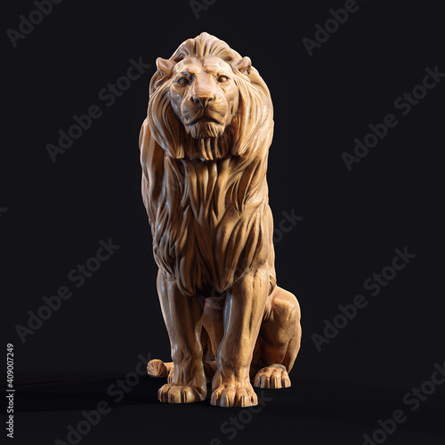 Photography 3d Lion Statue