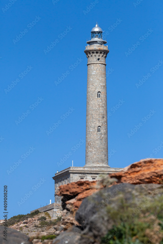 Lighthouse on the south-east coast of Spain in La Manga