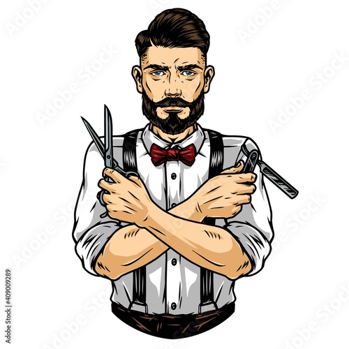 Trendy barber man
