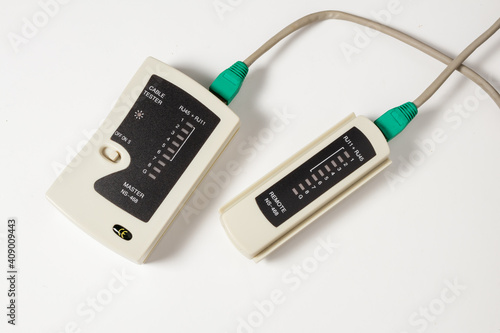 Φωτογραφία Network tester on white background