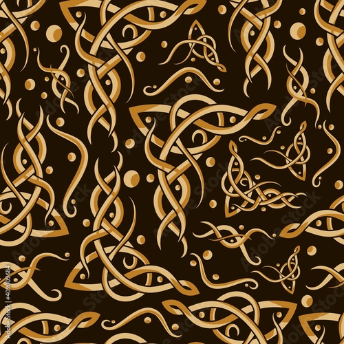 Vikings abstract vintage seamless pattern