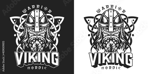 Viking vintage monochrome label