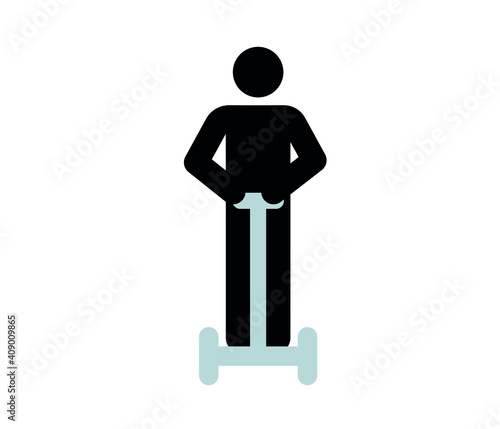person with a segway vector icon.  Editable stroke. Symbol in Line Art Style for Design, Presentation, Website or Apps Elements, Logo. Pixel vector graphics - Vector
