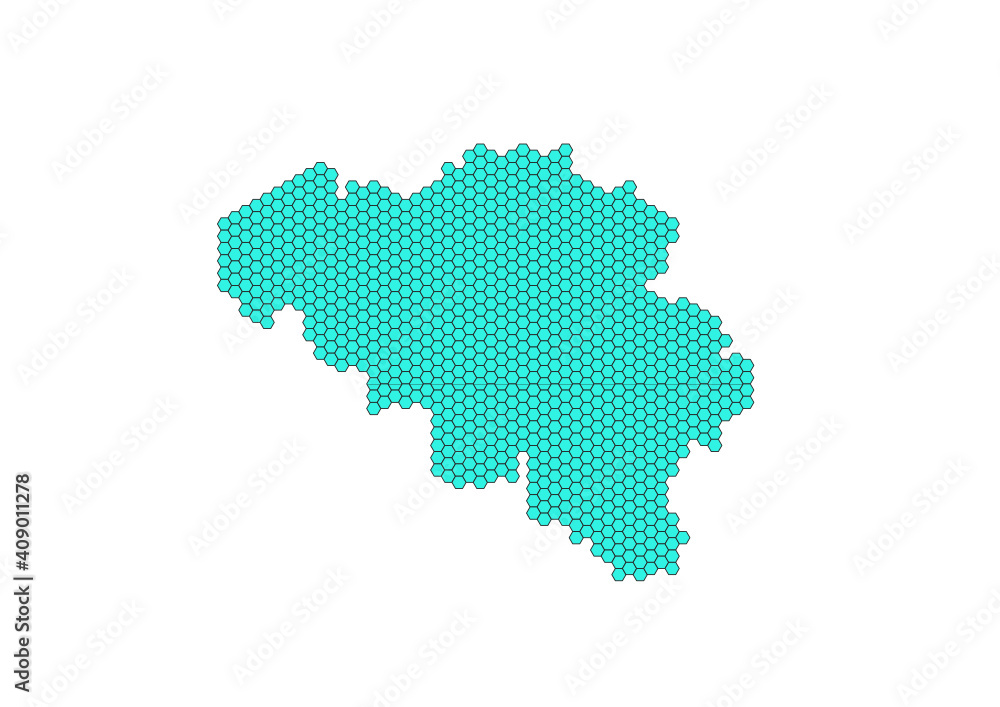Belgium Hexagon Map Belgium Hexagon Map