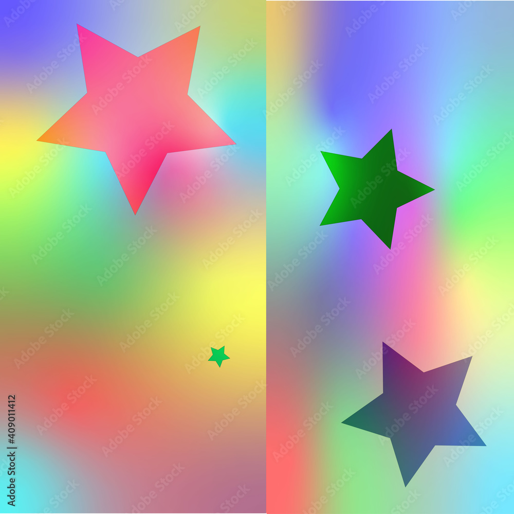 Obraz premium Stars on a colored background. Layout. Minimal design template for postcard, poster, banner, cover, packaging