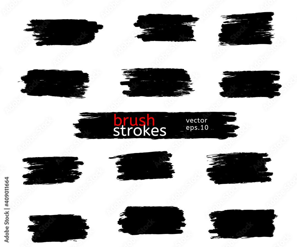Vector grunge black paint, ink brush stroke, brush. Dirty artistic design element. Abstract black paint ink brush stroke for your design use frame or background for text. set - Vector Vector grunge black paint, ink brush stroke, brush. Dirty artistic design element. Abstract black paint ink brush stroke for your design use frame or background for text. set - Vector