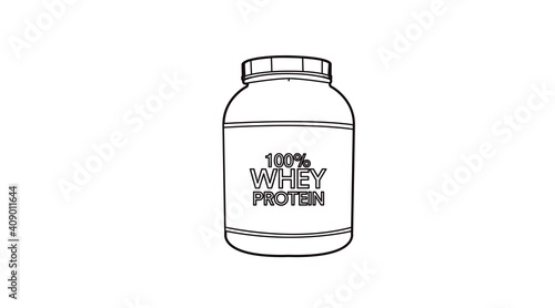 Vector Illustrations of Whey Protein Bottle