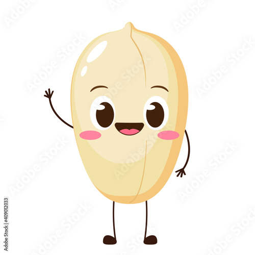 Cute happy cartoon peanut character