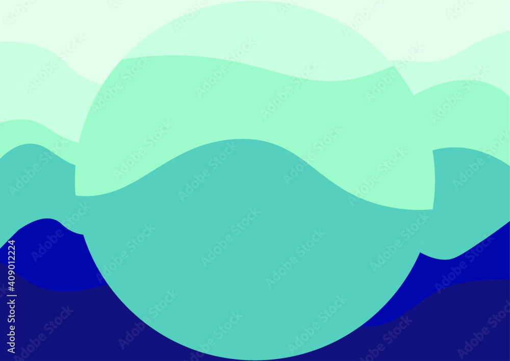 vector with abstract background. illustration of waves of blue color in different tones.