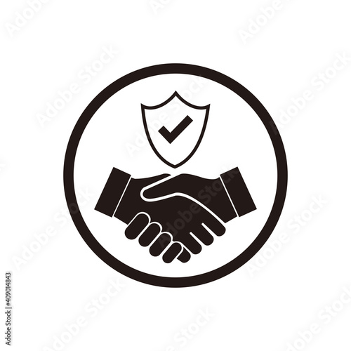 Trust icon vector. Handshake icon. Partnership and agreement symbol. Trust for protection