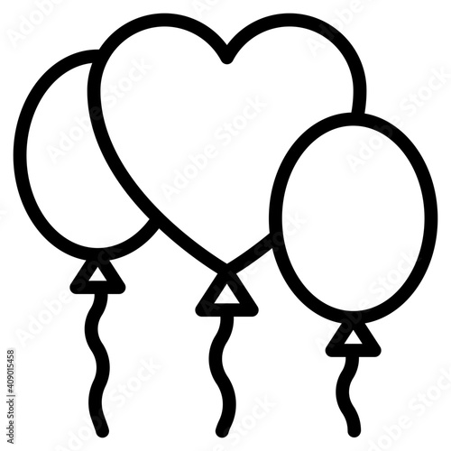 Party decor accessory, linear design of balloons
