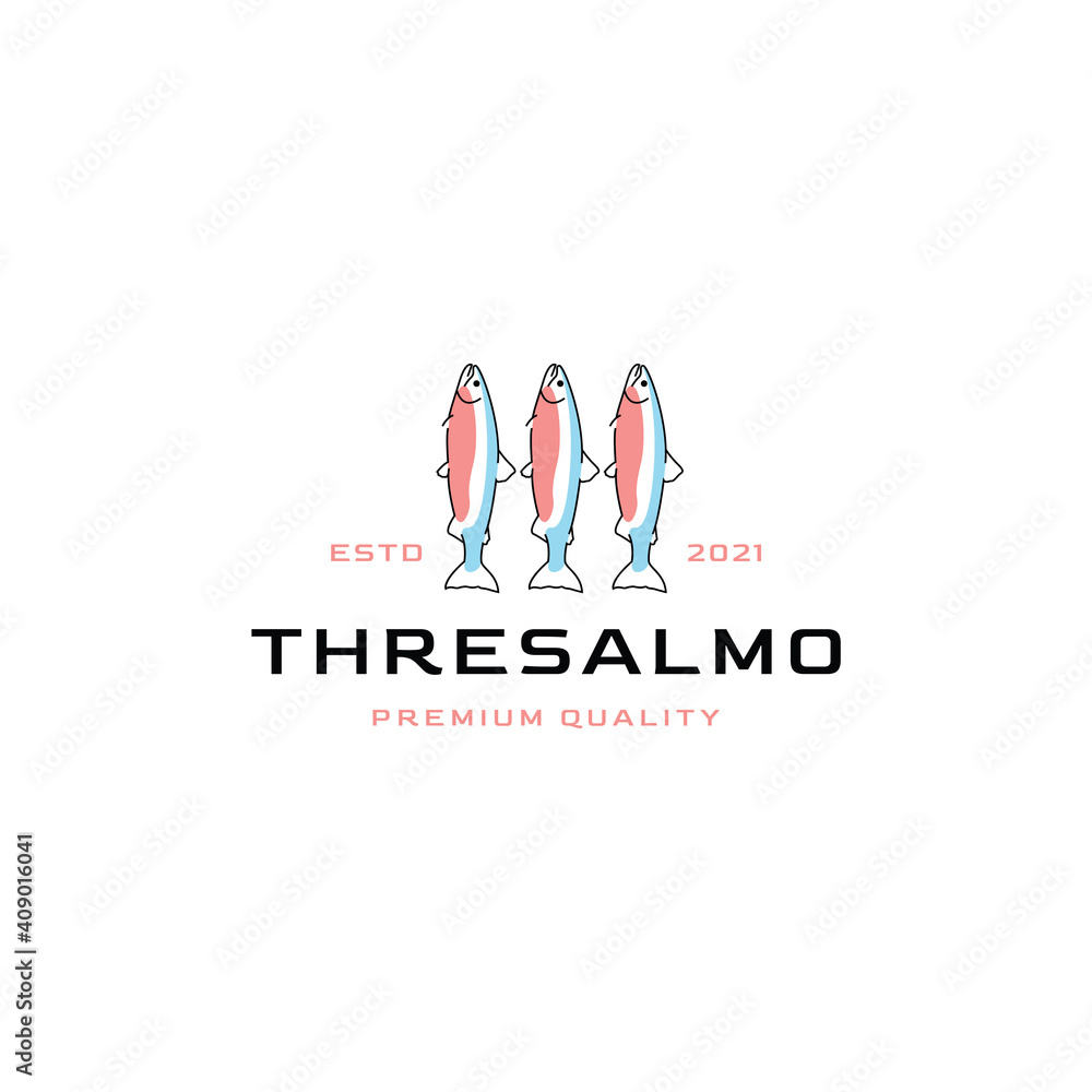 Three Salmon logo vector icon template Three Salmon logo vector icon template