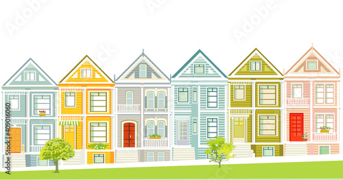 Viktorianischen Häuser Abbildung von San Francisco 