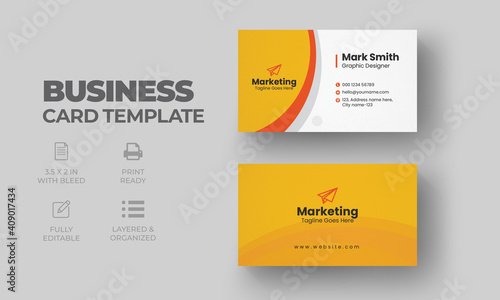 Corporate Business Card Template with creative modern layout