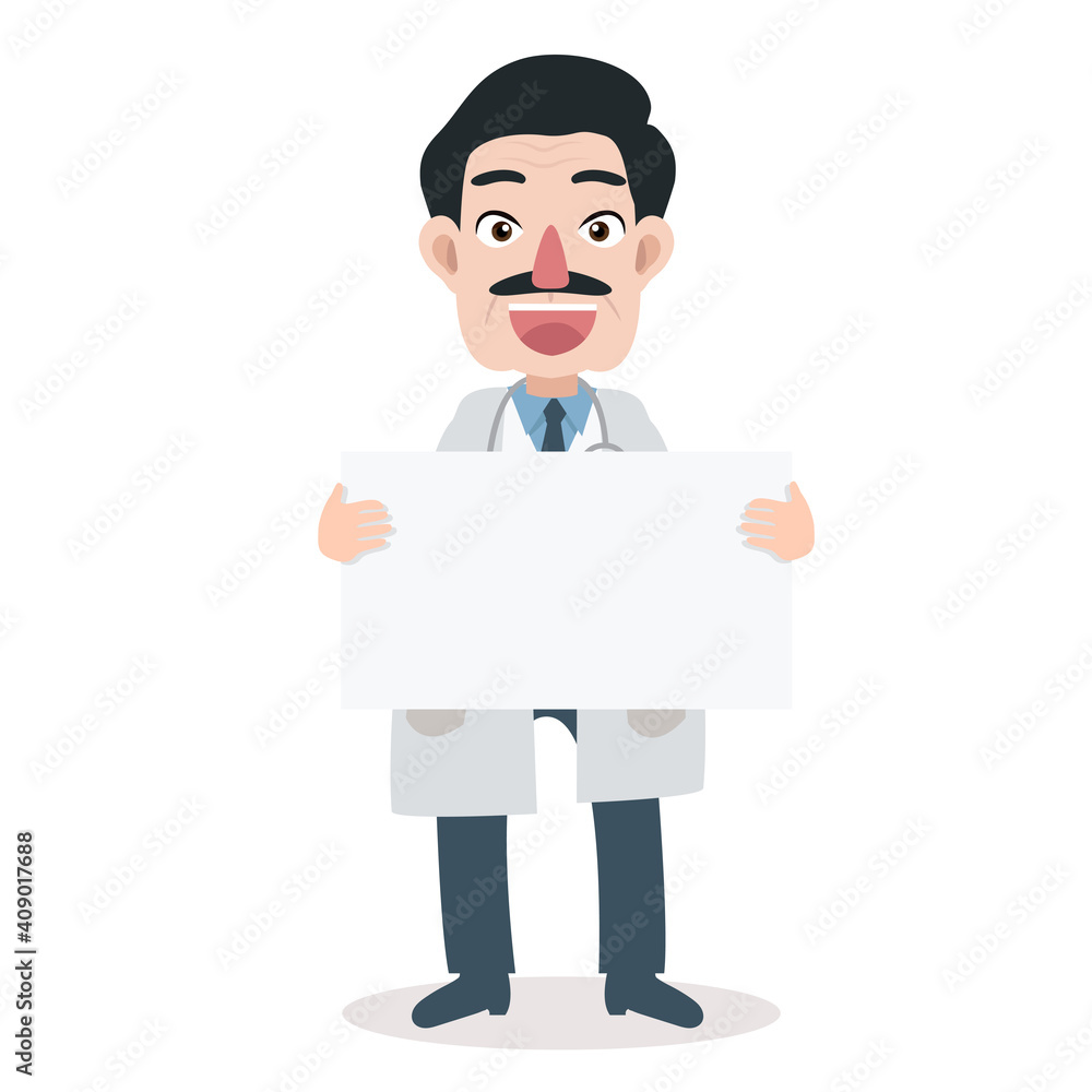 man doctor with holding a blank sign man doctor with holding a blank sign