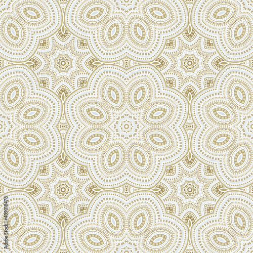 Girih ethnic geometric vector seamless ornament. Fabric patchwork design. Retro azulejo motif. Porcelain decor design. Star symmetry composition.