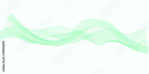 abstract background of smooth waves mint green color, wavy pattern vector, horizontal wavy lines