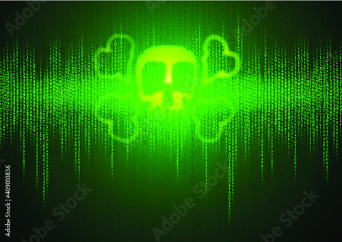 Malware phishing on a computer screen display
