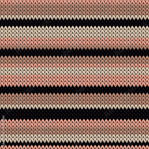 Handicraft horizontal stripes knit texture